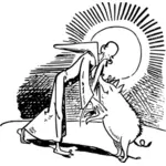 Illustration vectorielle de Anthony de Lisbonne et le cochon sauvage